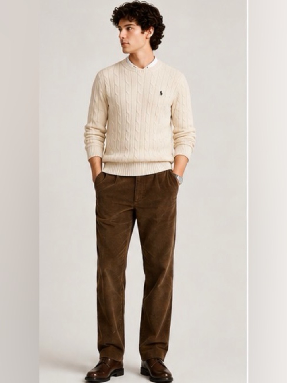 Polo Ralph Lauren Bradford Brown Corduroy Pants Made in Italy W36
